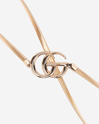 Dámsky zlatý elastický remienok na háčik s písmenami - doplnky