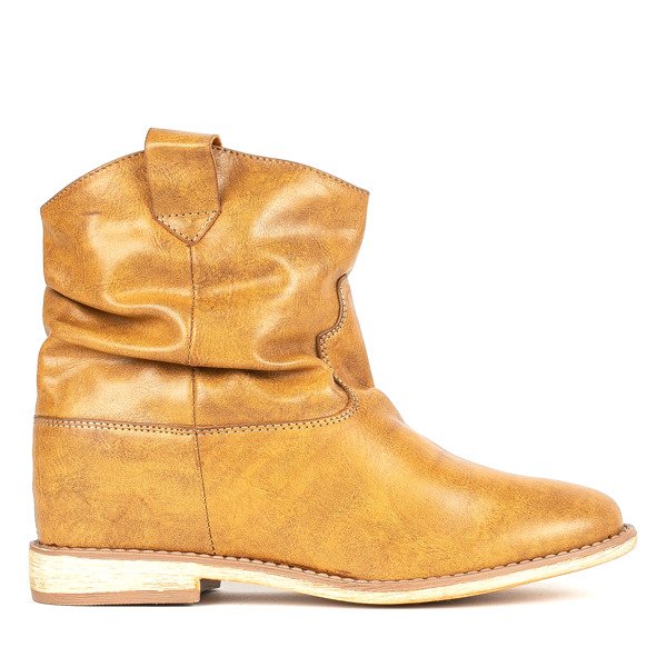 Hnědé kovbojské boty na odvážném klínu - Obuv 1