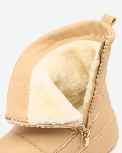 Royalfashion Svetlohnedé dámske čižmy a'la snow boots Kacecica