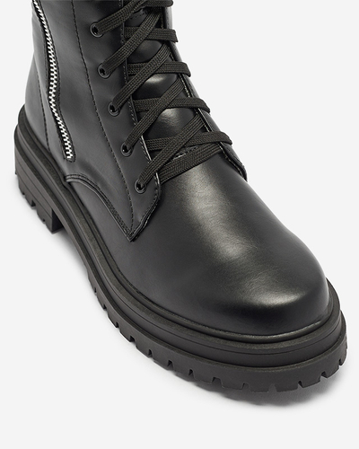 Čierne dámske bagger čižmy s plochou podrážkou Fetisa - Obuv