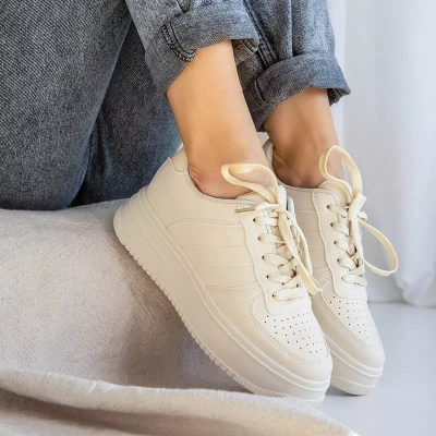 OUTLET Béžová dámska športová obuv na platforme Silvina - Obuv