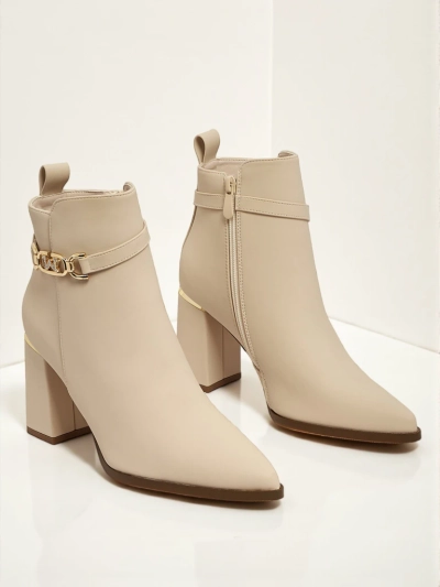 Ženski gležnjarji iz eko semiša s peto Ostirena