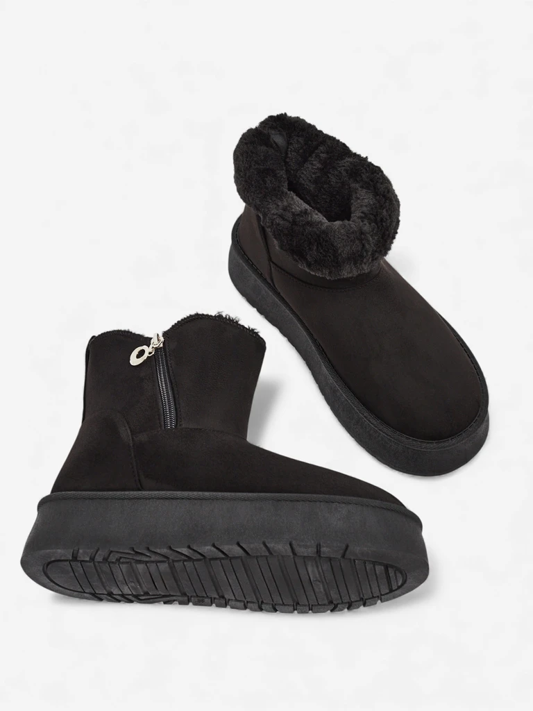 Ženski gležnjarji Aurora Črni Iz Ekološkega Usnja za Zimo