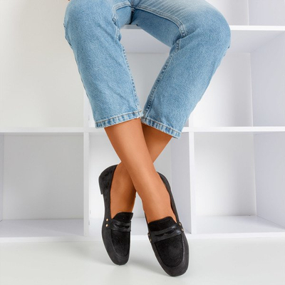 Challa čierne lesklé mokasíny pre ženy - Obuv