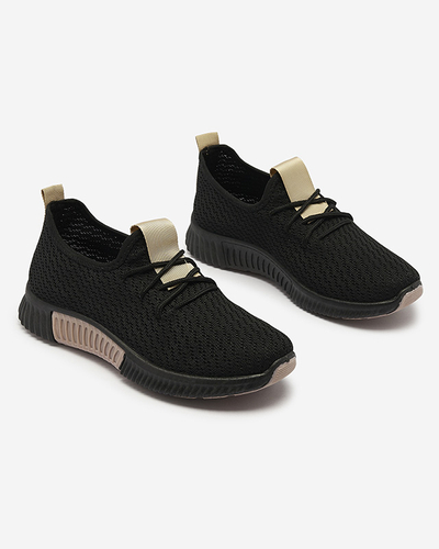 Čierna dámska športová obuv s hnedými vložkami Keteti - Obuv