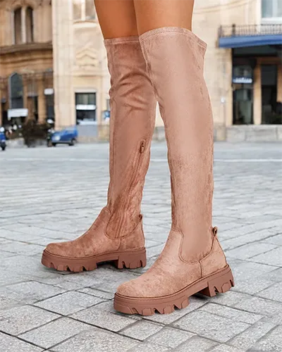 Royalfashion Dámske ploché čižmy nad koleno Vianas