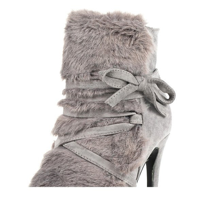 Szare botki na szpilce Rumina - Obuwie