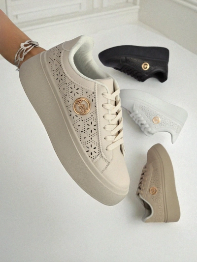 Aurelia Bež Superge Platforma Royalfashion Eko Usnje