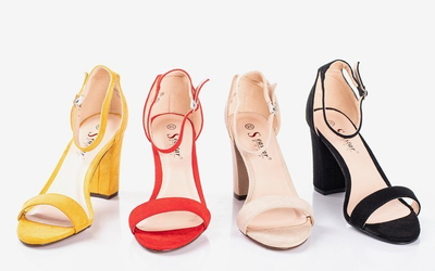 Černé dámské sandály na sloupku Sweet Honey - Footwear 1