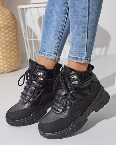 OUTLET Čierne zateplené tenisky Panino - Obuv