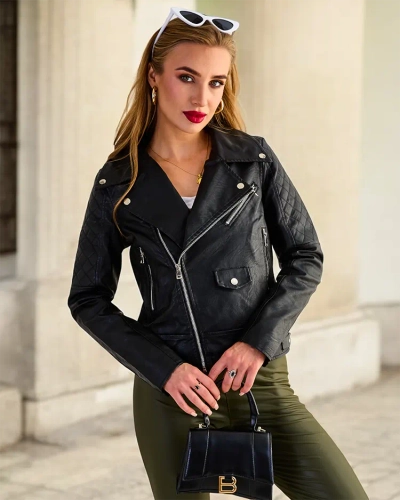 Royalfashion Dámska bunda z ekokože Ramones
