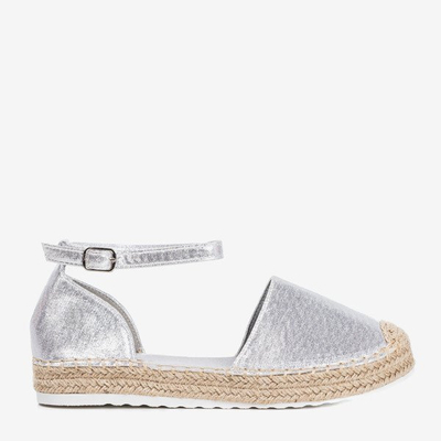 Stříbrné dámské espadrily na platformě Citiva - Obuv 1