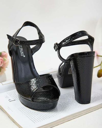 Royalfashion Lakované dámske sandále na podpätku Vagasse