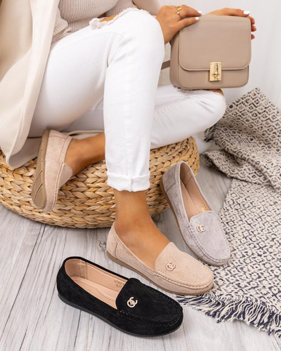 Čierne dámske mokasíny s kamienkami Endirmo - Obuv