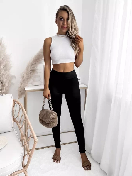 Zateplené čierne dámske legíny- Oblečenie