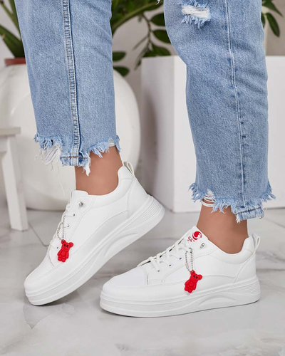 Biele tenisky na platforme s kľúčenkou Street Spirit