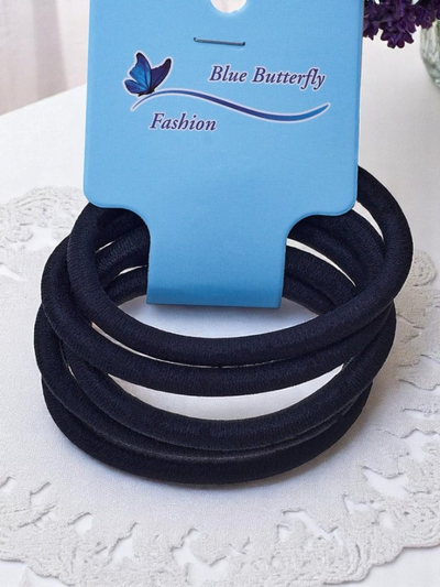 Royalfashion Sada 5 čiernych gumičiek do vlasov Nero
