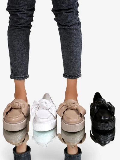 Royalfashion Elegantné dámske mokasíny s mašľou Ortto