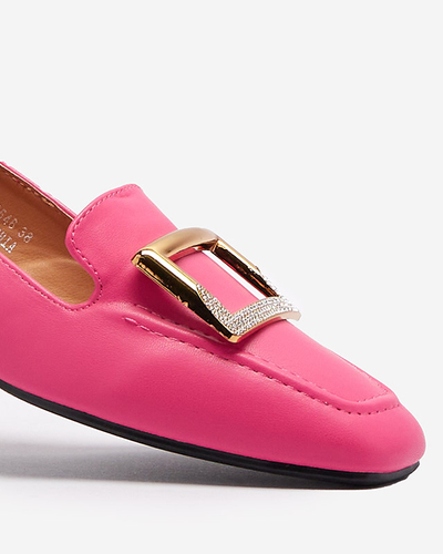 Fuchsiové dámske mokasíny s ornamentom Sefonta- Obuv