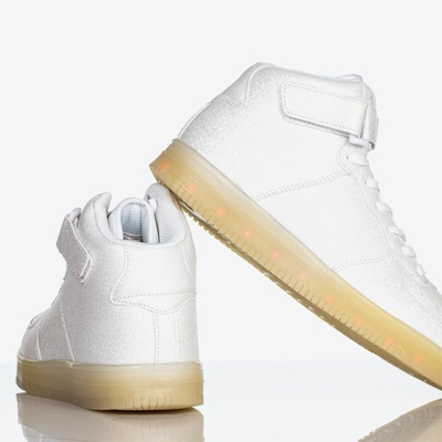 Strieborné dámske žiariace dievčenské tenisky - obuv