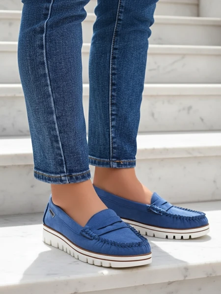 Royalfashion dámske ekologické semišové mokasíny Bellisse