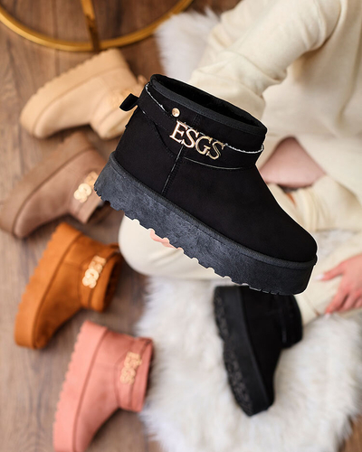 Royalfashion Ružové dámske snehové topánky a'la s ozdobou Esgala