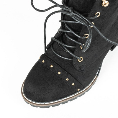 Černé krajkové kotníkové boty Locadia - Obuv