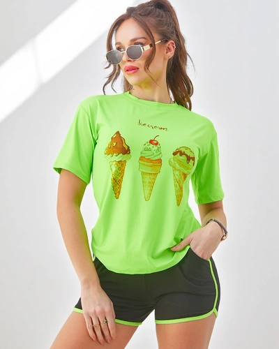 Royalfashion Dámsky športový set s tričkom a šortkami Ice Cream