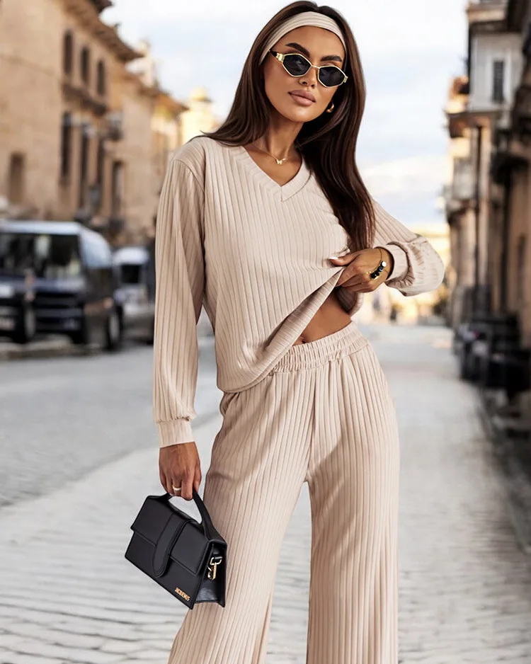 Royalfashion Dámska bavlnená súprava s rebrovaním