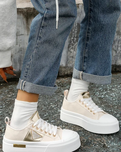 Royalfashion Dámske platformové tenisky Zlatý svet