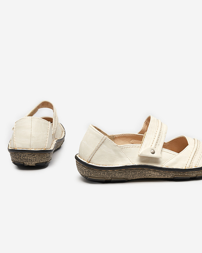 Biele dámske topánky na suchý zips Elgasi- Obuv