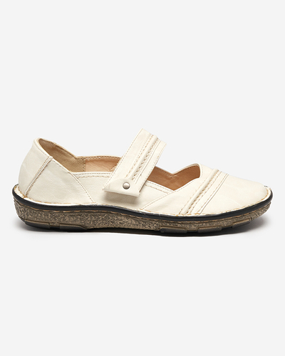 Biele dámske topánky na suchý zips Elgasi- Obuv