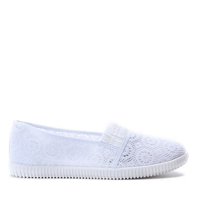 Białe slip on Baolikang- Obuwie