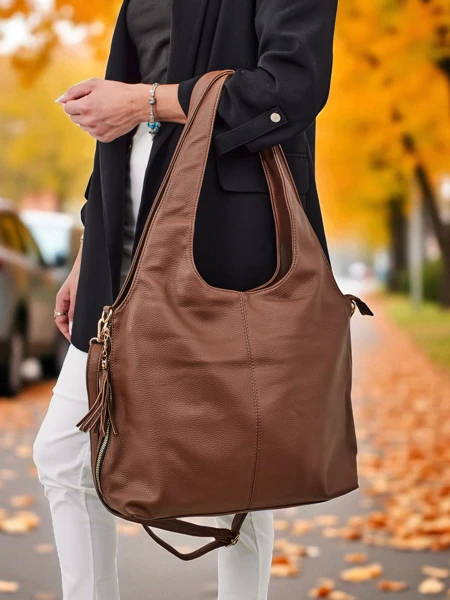 Velika ženska torbica shopper Crystal Haven iz eko usnja