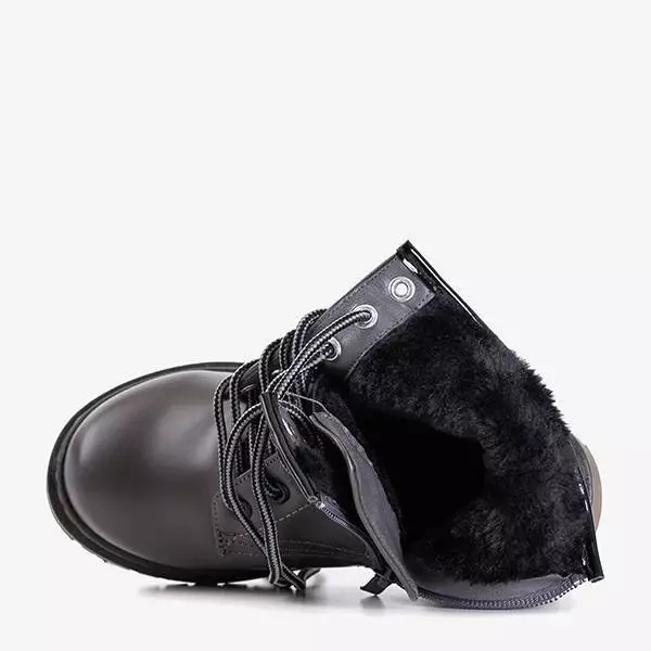 Sivá detská turistická obuv z ekokože Lesia - Obuv