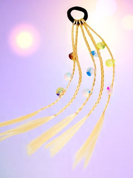 Royalfashion Zapletané príčesky na gumičke s mušľami