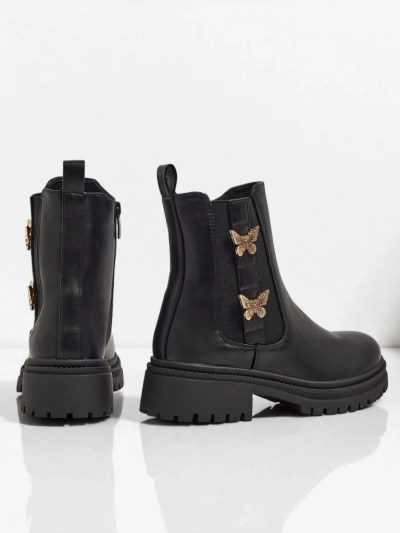 Eko usnjeni ženski gležnarji z metulji Bravelle