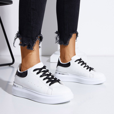 Čierna a biela dámska športová obuv Pamelia - Oblečenie