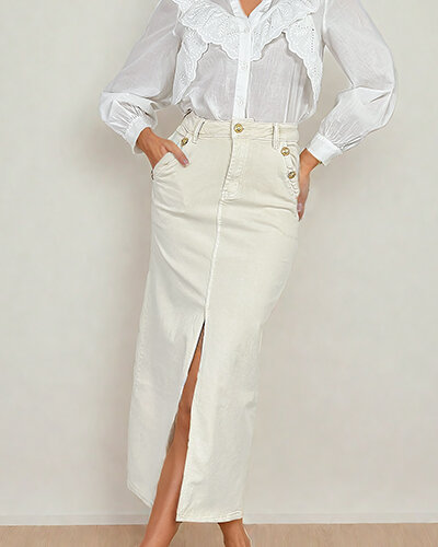 Royalfashion Džínsová dámska sukňa