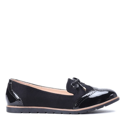 Czarne mokasyny z kokardką Julia - Obuwie