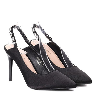 Czarne czółenka na szpilce- Obuwie