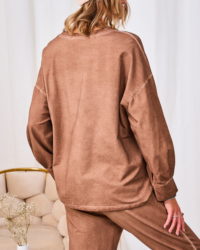 Royalfashion Dámska mikinová súprava Casual camel