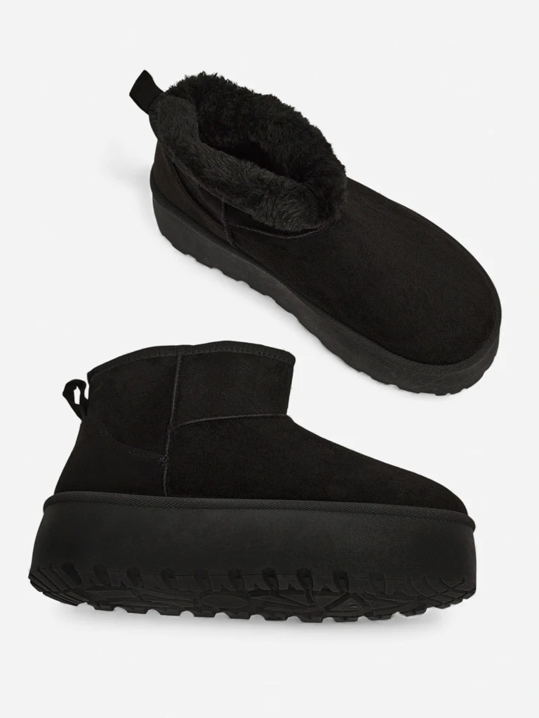 Ženski Gležnjarji Luna Črni Usnjeni Elegantni za Jesen