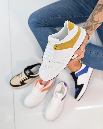 Royalfashion Mustard white dámska športová obuv Elevace