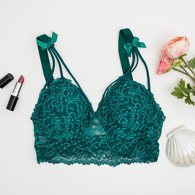 Podprsenka bralette zo zelenej čipky - Spodná bielizeň