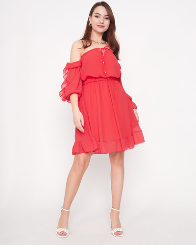 Tmavoružové dámske španielske šaty - oblečenie