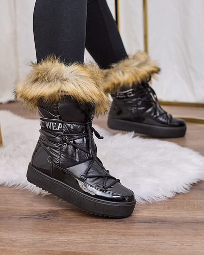 Royalfashion Black slip-on boots a'la snow boots for women Gomllo