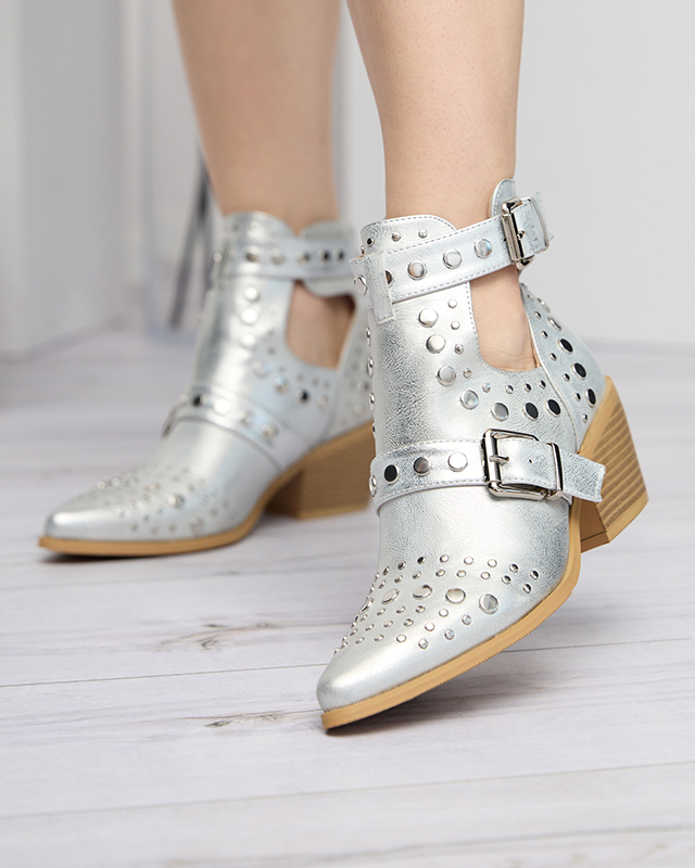 Strieborné členkové čižmy s Farrcy jetmi - Obuv