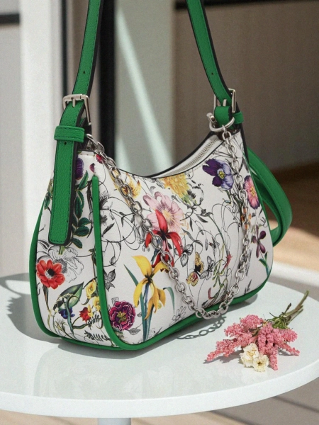 Royalfashion Malá dámska kabelka z ekokože s kvetinovým vzorom Lily Bloom