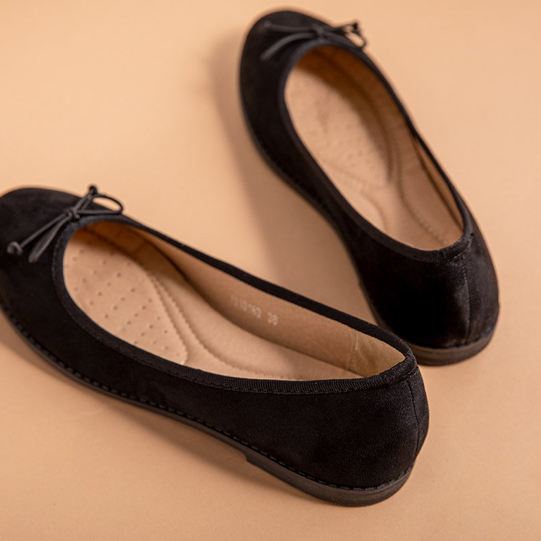 Čierne dámske baleríny s mašľou Doritel - Obuv